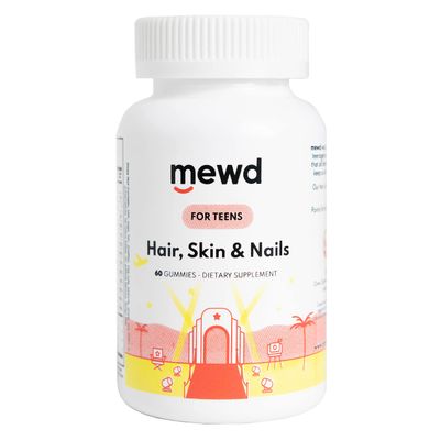 MEWD Teen and Kids Hair, SkinNails Daily Multivitamin Gummy Strengthener Formula - Chewable Vitamin Supplements with Biotin,Zinc,Vitamins A, B, D3 for Girls Boys, 60, Made in USA