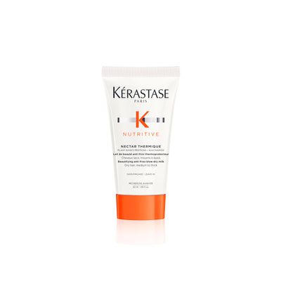 Kerastase Nutritive Nectar Thermique Heat Protecting Leave-In Cream, Deeply Conditioning, Reduces Frizz, With Plant-Based Proteins, For Medium to Thick Hair, 1.7 Fl Oz