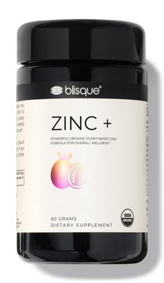Blisque - Organic Zinc Supplement Sourced from Guava Leaf for Immune Support, Defense and Boost with Ashwagandha, Aloe Vera, Ginger, and Turmeric Vegan Powder 60 Grams