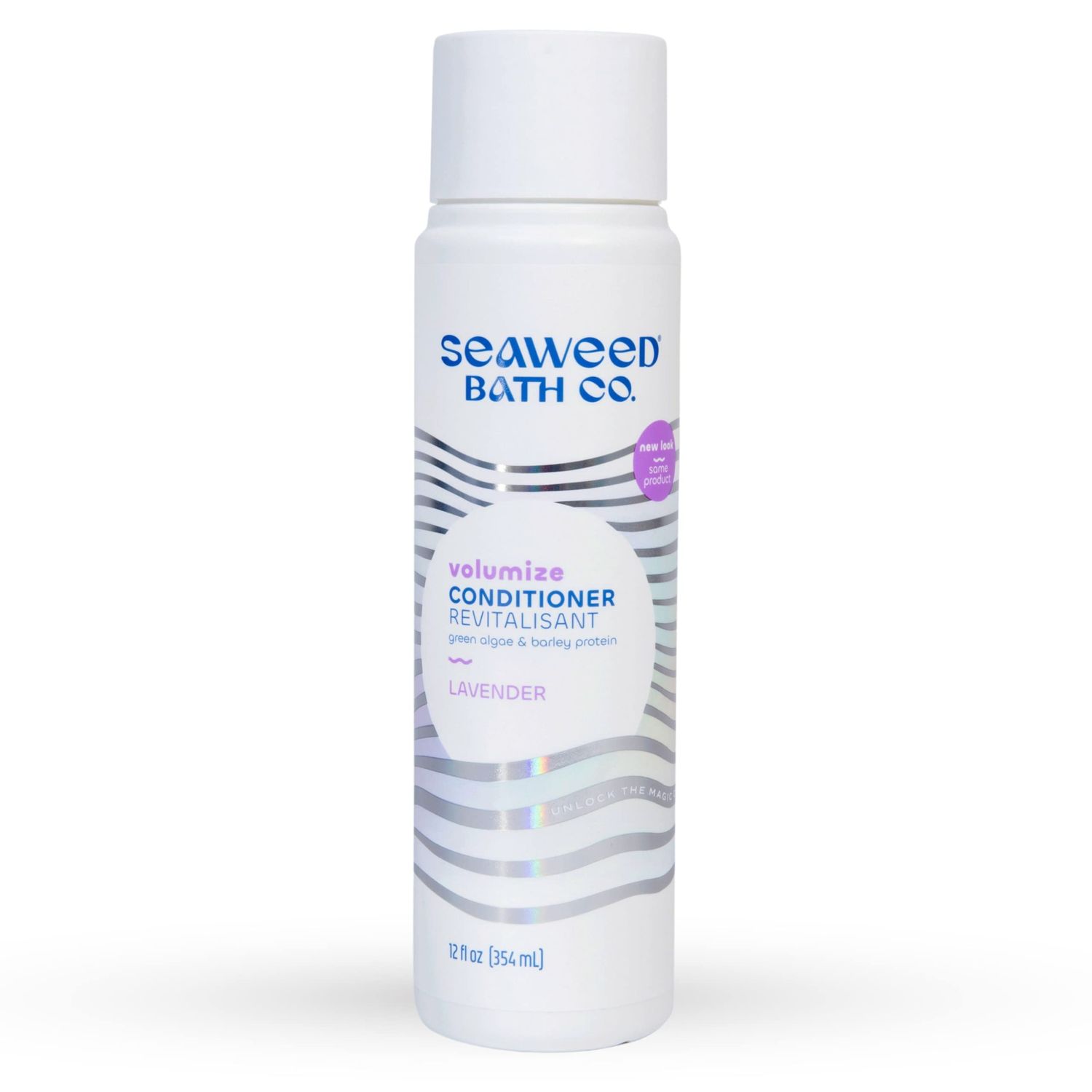 Seaweed Bath Co. Volumize Conditioner, Lavender Scent, 12 Ounce, Sustainably Harvested Seaweed, Green Algae, Barley Protein, For Normal to Fine Hair