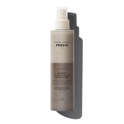 PREVIA Hydrating Leave-in Conditioner Spray with White Truffle Extract - Reconstructive Biphasic Detangling Treatment for Damaged, Dry, and Brittle Hair - Tames Frizz Controls Static 6.7Floz