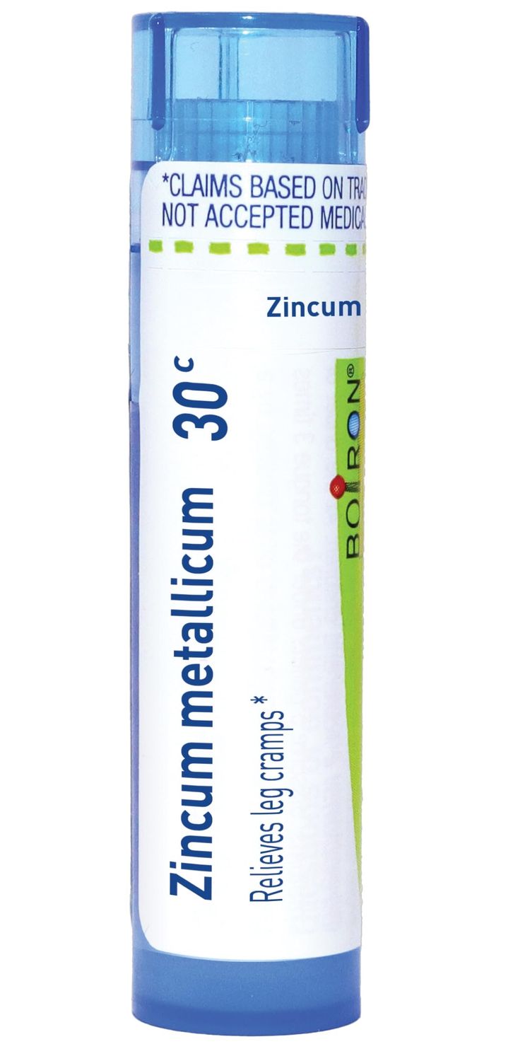 Boiron Zincum Metallicum 30C Homeopathic Medicine for Leg Cramps - 80 Pellets