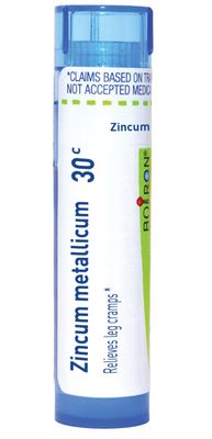 Boiron Zincum Metallicum 30C Homeopathic Medicine for Leg Cramps - 80 Pellets