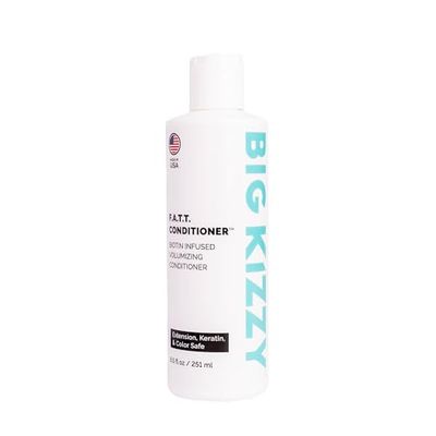 Big Kizzy F.A.T.T. Thickening Volumizing Biotin Conditioner for Extensions, Hair Color Keratin Treatments - Paraben Sulfate Free - 8.5oz