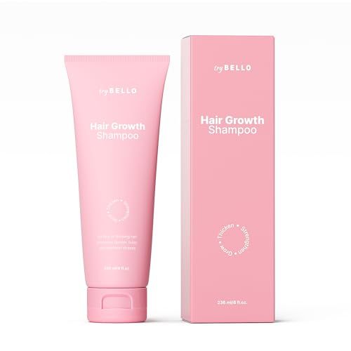 Trybello Hair Growth Shampoo Natural Hair Thickening Scalp Detox Aloe Vera, Turmeric, and Urucum Extract Sulfate-Free, Vegan, Anti-Hair Fall Formula For Any Hair Type