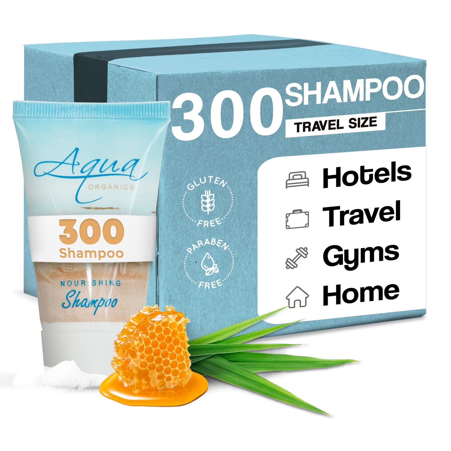 Aqua Organics Shampoo, Travel Size Hotel Amenities, 1 oz (Case of 300)