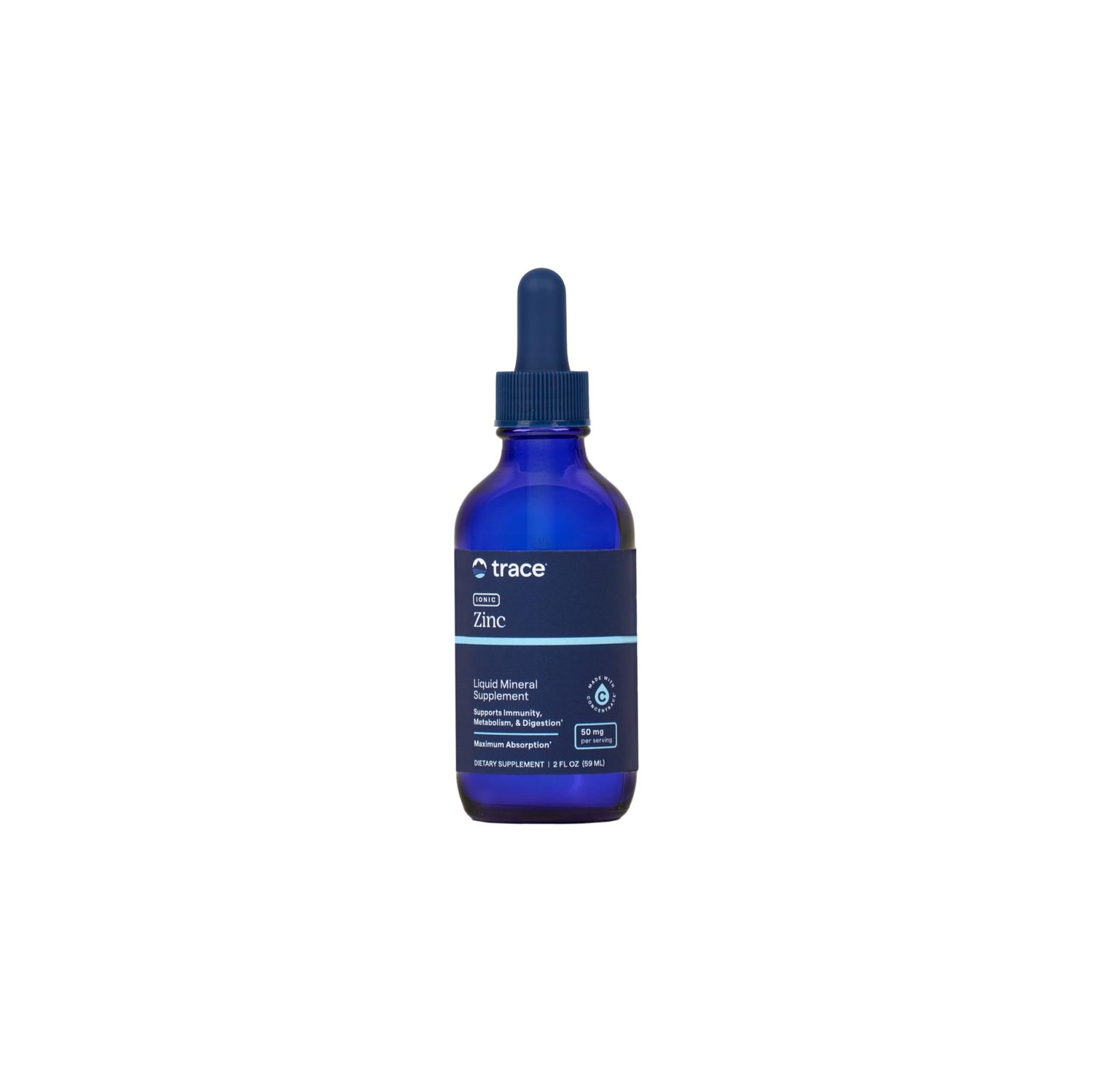 Trace Minerals Ionic Zinc 50 mg - Dietary Supplement with Zinc, Magnesium Chloride - Support Healthy Digestion Immune Function - ZInc for Skin Brain Health - 2 fl oz (About 48 Servings)