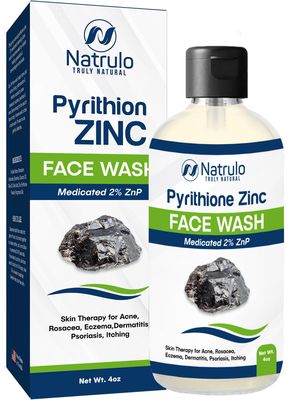 Pyrithione Zinc Face Wash 2 ZnP Zinc Soap Skin Therapy Body Cleanser for Acne, Rosacea, Eczema, Dermatitis, Psoriasis, Itching Cleansing, Calming Facial Wash Zinc Face Body Wash Made in USA