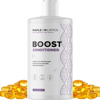 Boost Biotin Conditioner for Hair Growth - Sulfate Free Biotin and Collagen Conditioner for Women and Men with Moisturizing and Volumizing Castor and Rosemary Oil for Fine Weak Dull Hair (16 Fl Oz)