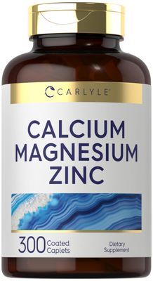 Carlyle Calcium Magnesium Zinc 300 Caplets Vegetarian, Non-GMO, Gluten Free Supplement