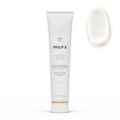 PHILIP B. Weightless Mega Curl Enhancer Ultra-Moisturizing Leave-In Conditioner, 6 oz - Repairs Dry Strands, Tames Frizz, Magnolia Flower Scented