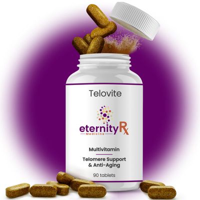 Telovite Daily Multivitamin for Men Women - Telomere Cellular Health Support - High Potency Vitamins A, D, E, C, B-Complex, Zinc, Folate, Iron - 90 Tablets - Doctor Formulated
