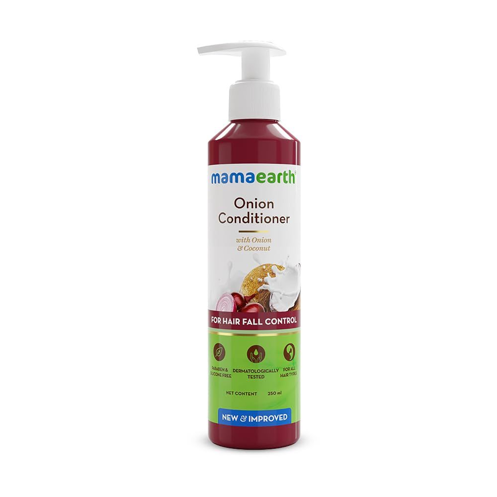 Mamaearth Onion Conditioner Anti Hair Loss Hair Growth with Coconut Oil Organic Deep Conditioner for Color Treated Hair 8.45 Fl Oz (250ml)