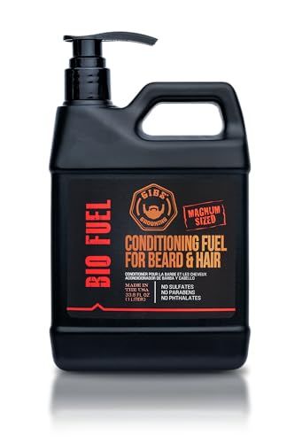 GIBS BioFuel Hair Conditioner For Men - Beard Hair Conditioner Moisturizing, Liter, 33.8 Fl Oz (Pack of 1)