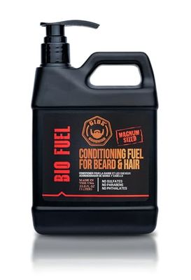 GIBS BioFuel Hair Conditioner For Men - Beard Hair Conditioner Moisturizing, Liter, 33.8 Fl Oz (Pack of 1)