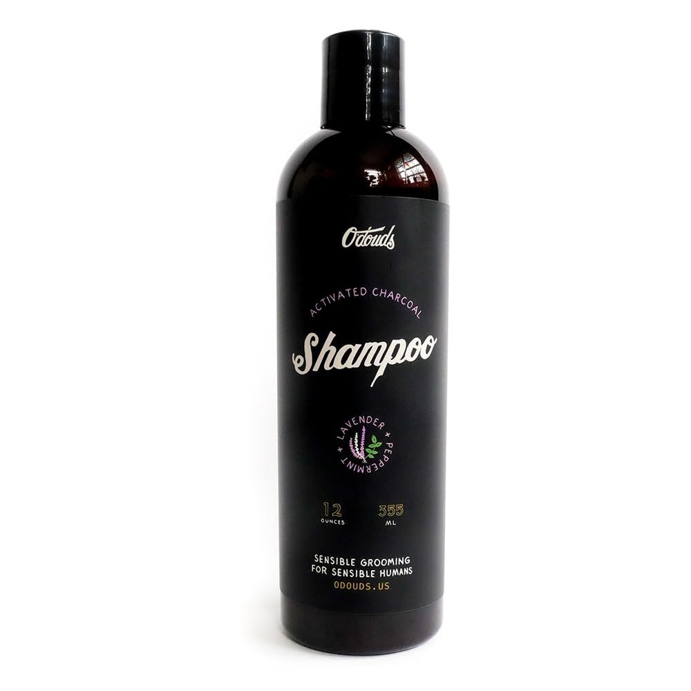 O&#39;Douds Activated Charcoal Shampoo - Moisturizing Clarifying Shampoo - Cleanses Rejuvenates Hair Scalp - Sulfate Paraben Free - Lavender Peppermint Scent, 12 oz.