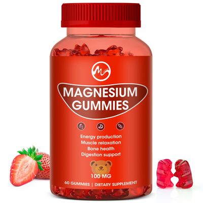 Magnesium Gummies 600mg High Strength - Fruity Flavors Gummy Bear, Healthy Mineral Supplements Promotes Muscle, Energy Digestion