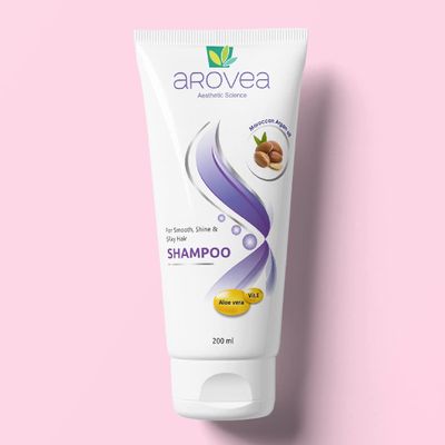 AROVEA Moroccan Argan Oil Shampoo for Smooth, Shine and Silky Hair, 200ml