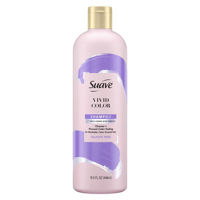 Suave Pink Shampoo For Color Treated Hair Vivid Color Sulfate Free Shampoo To Prevent Color Fade 16.5oz