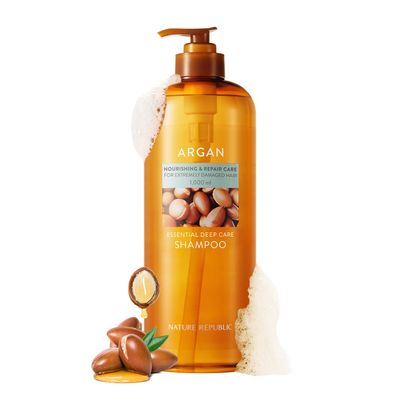 Nature Republic Argan Essential Deep Care Shampoo 1,000ml 33.8 Fl Oz For Extremely Damaged Hair Nourishing Hydrating Repair Care Silky Soft Hair All Types of Hair