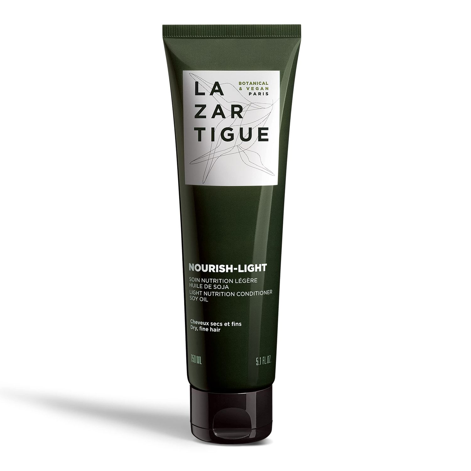 Lazartigue Nourish Light Conditioner, Botanical Vegan, Silicone-Free, Soybean Oil Enriched, Lightweight Hydration for Dry, Fine Hair, Vegan, Sulfate Silicone Free, 5.1 Fl. Oz.