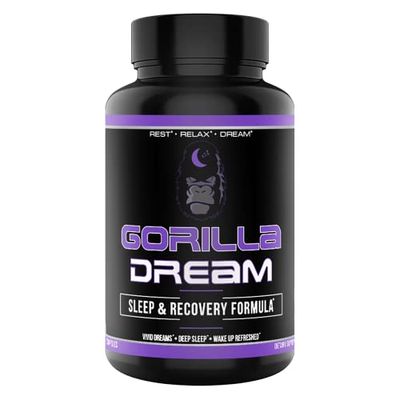 Gorilla Mind Dream Sleep Supplement (120 Capsules) - Nootropic Infused Comprehensive Sleep Recovery Supplement - GABA, Melatonin, Valerian Root, Magnesium, L-Theanine, Sensoril, Ashwagandha More