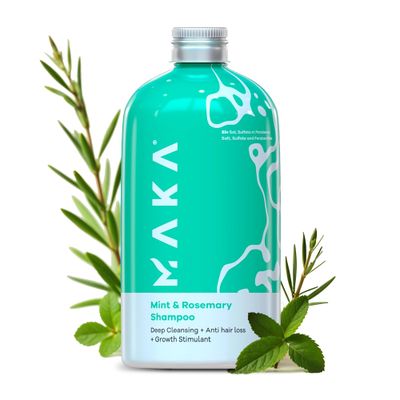 Maka Capillary Health Mint and Rosemary Cleansing Shampoo Oil Control, Sulfate and Salt-Free Organic Shampoo for Hair Growth, 16 Fl Oz.
