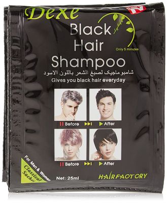 Dexe Black Hair Shampoo for Men and Women - 10 packets