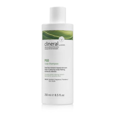 AHAVA Clineral Pso Scalp Shampoo - Rich gentle shampoo to reduce scalp irritations, alleviates dryness, cleanses the hair, hydrates softens the scalp, with Osmoter, Zinc Hippophae Oil, 8.5 Fl.Oz