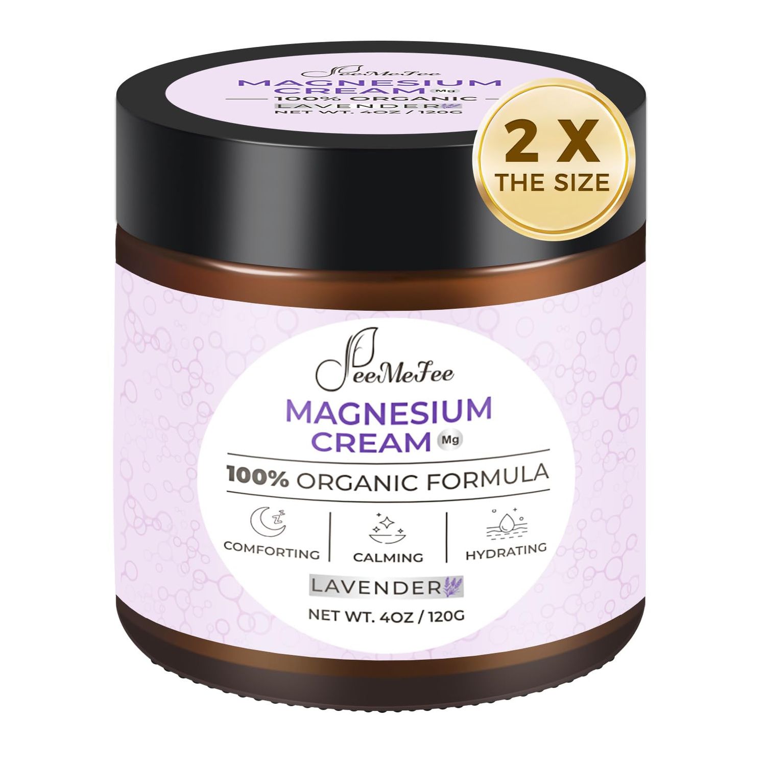 FeeMeFee Magnesium Lotion for Sleep, Natural Magnesium Cream, Magnesium Butter with Coconut Oil, Shea Butter, Vitamin E, Lavender, 4 oz