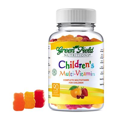 Greenfield Nutritions Kids Gelatin Free Halal Multivitamin Gummies - All Essential Halal Vitamins A, Bs, C, D, Iodine, Zinc for Immunity, Non-GMO, Children&#39;s Halal Vitamin Gummies (90 Count)