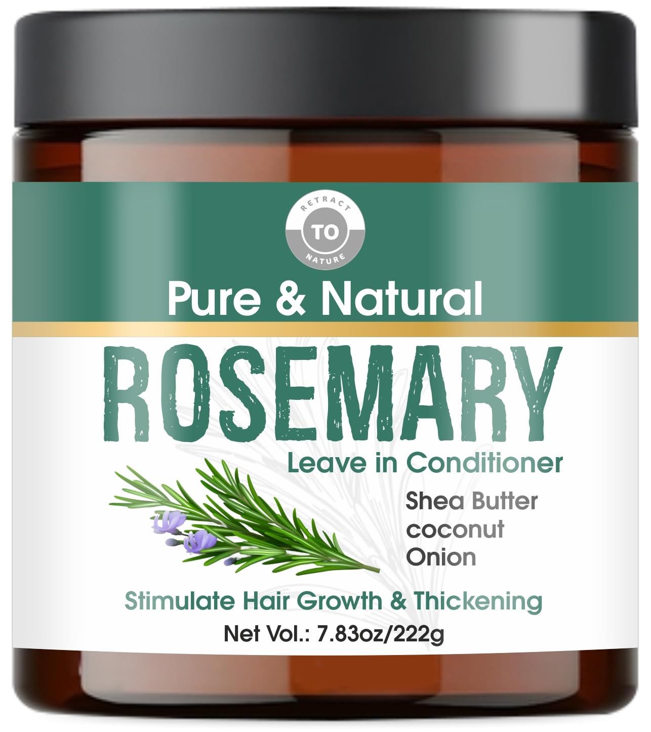 Rosemary oil hair Growth Leave in Conditioner - 7.83 floz222g- Strengthen Grow, Thickening Restore hair I Onion Oil, Coconut Oil, Shea Butter, Vitamin E