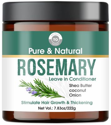 Rosemary oil hair Growth Leave in Conditioner - 7.83 floz222g- Strengthen Grow, Thickening Restore hair I Onion Oil, Coconut Oil, Shea Butter, Vitamin E