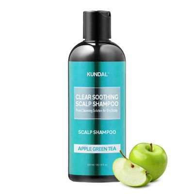 KUNDAL Clear Soothing Scalp Shampoo Apple Green Tea Shampoo - Korean Hair Care, Deep Cleansing, Sensitivity Care, For Dry Scalp 10.14fl oz (Pack of 1)