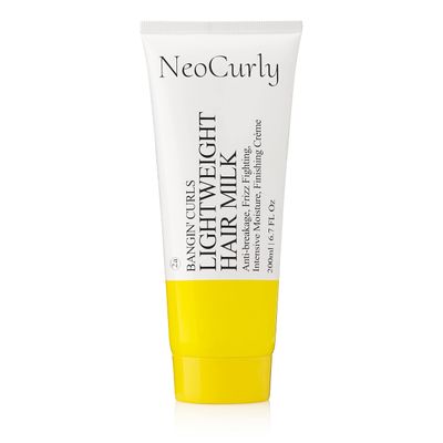 NeoCurly Hair Milk Leave In Conditioner Refresher Frizz Control Lotion Cream Moisturizer with Avocado,Jojoba Argan Oils,Natural Hydrating Revitalizing Lightweight Detangler, Light Natural Scent 6.7