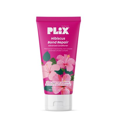 PLIX - THE PLANT FIX Hibiscus Bond Repair Advanced Conditioner Repairs Hair Molecular Structure Reduces Breakage with FiberHance TechnoHYAL Hair Complex 175ml