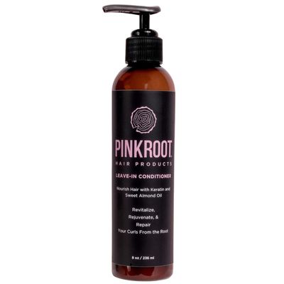 Pink Root Hair Products Leave-in Conditioner for Curly, Wavy, and Kinky Hair - with Sweet Almond Oil and Keratin Protein, 8oz