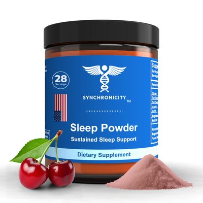 Magnesium Powder for Sleep, Tart Cherries, 1mg Melatonin Glycine Natural Ingredient Bedtime Aid Supplement. Calming, Stress Relief Sleep Drink Mix Powder Relief Aid. Unique Blend by Yale DRS