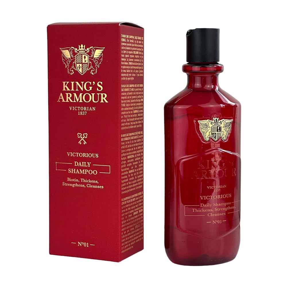 King&#39;s Armour Victorious Daily Shampoo - Biotin-Infused, Strengthens Thickens Hair, Deep Cleansing Hydrating Formula, 350ml (11.83 fl oz)