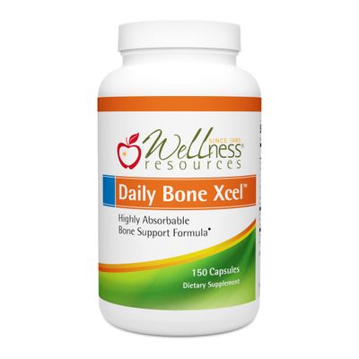 Wellness Resources Daily Bone Xcel - Bone Support and Calcium Supplement with MCHCMCHA Calcium, Magnesium, Vitamin D3 and K2 150 Capsules, Sugar-Free, Non-GMO, Gluten-Free, Dairy-Free