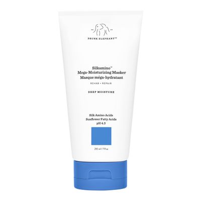 Drunk Elephant Silkamino Mega-Moisturizing Masker - 210 ml7 fl oz - Silk Amino Acids - Clean Clinical - Sulfate-Free - Cruelty-Free - Dermatologist-Tested - Free of Essential Oils, Silicones, and SLS