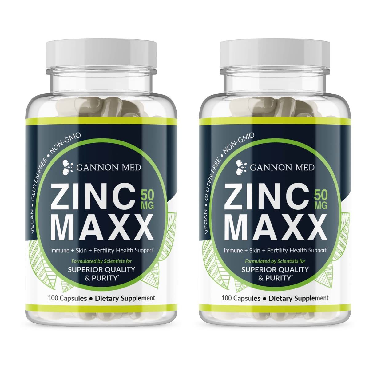 Zinc Supplements - Immunity Skin Reproductive Health Minerals - Zinc Chelate Immune Booster for Kids Adults (2 Pack, Zinc MAXX)