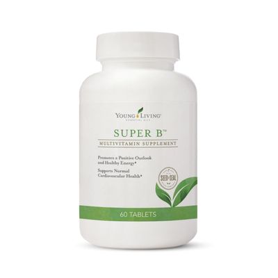 Young Living Super B Tablets, 60-Count Bottle B Vitamins Minerals Supports Healthy Energy Levels Keto-Friendly Natural Folate Source Contains Calcium, Magnesium, and Vitamin B6