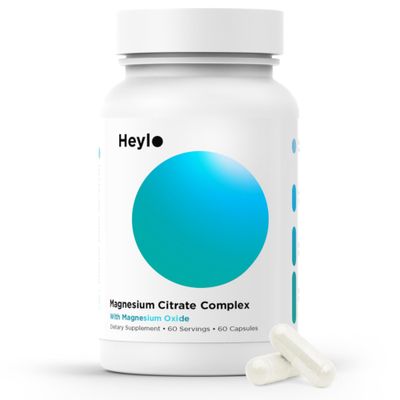 Heylo Magnesium Citrate Complex 500 mg - High Absorption Formula for Muscle Relaxation, Energy Support, Bone Heart Health, Digestion, Stress Relief - Non-GMO, Vegan, 60 Capsules