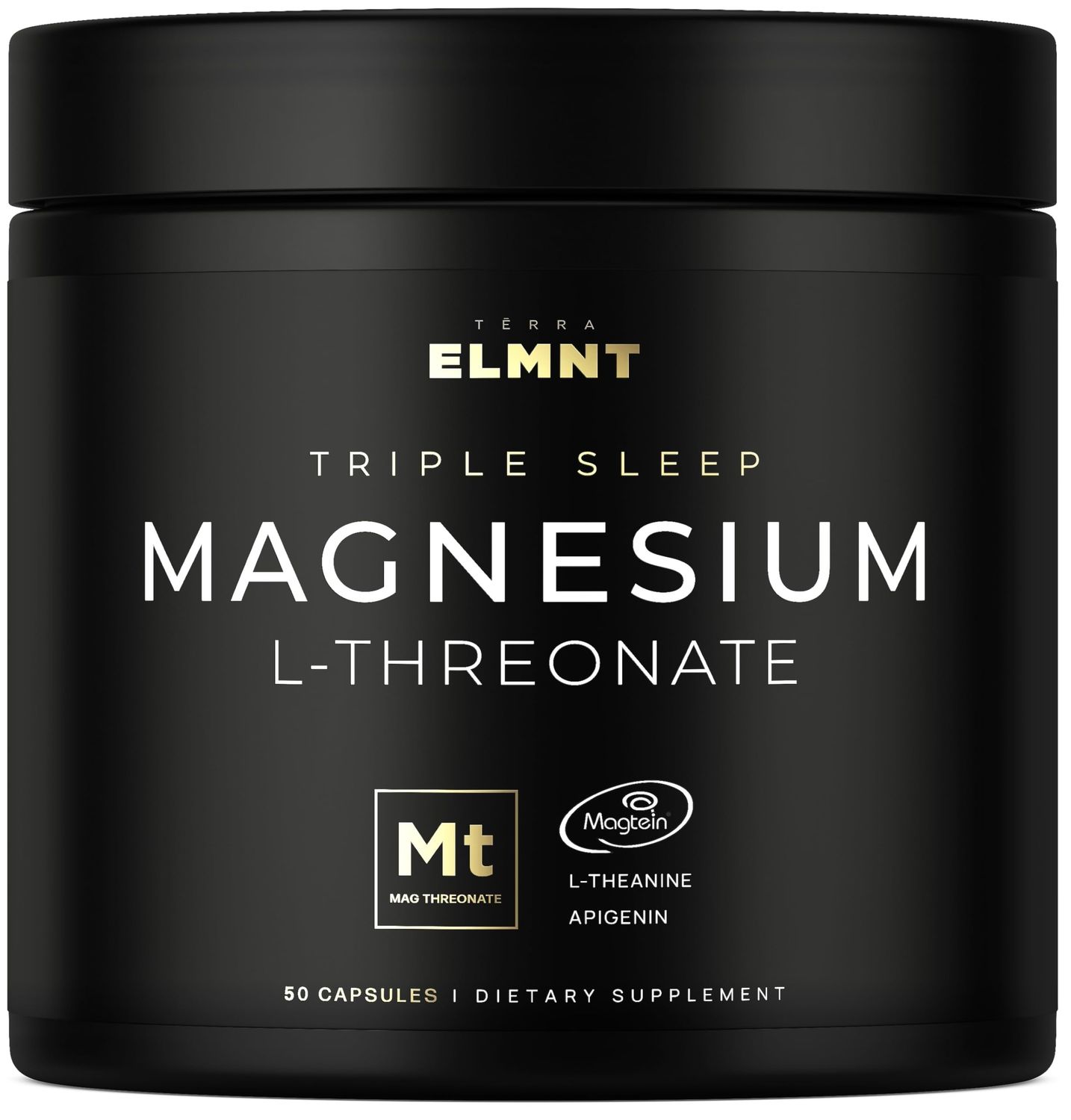 ELMNT Triple Sleep Magnesium Threonate w. Apigenin, Theanine Magtein Magnesium L-Threonate - Highest Absorption Magnesium Supplement Capsules Natural Sleep Aid for Deep Sleep Calm Stress Relief