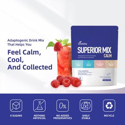 Calm Sleep Powdered Drink Mix Raspberry L Theanine Ksm-66 Ashwagandha Magnesium Glycinate Vitamin D 3 Supplements for Relaxation Focus No Sugar Non GMO