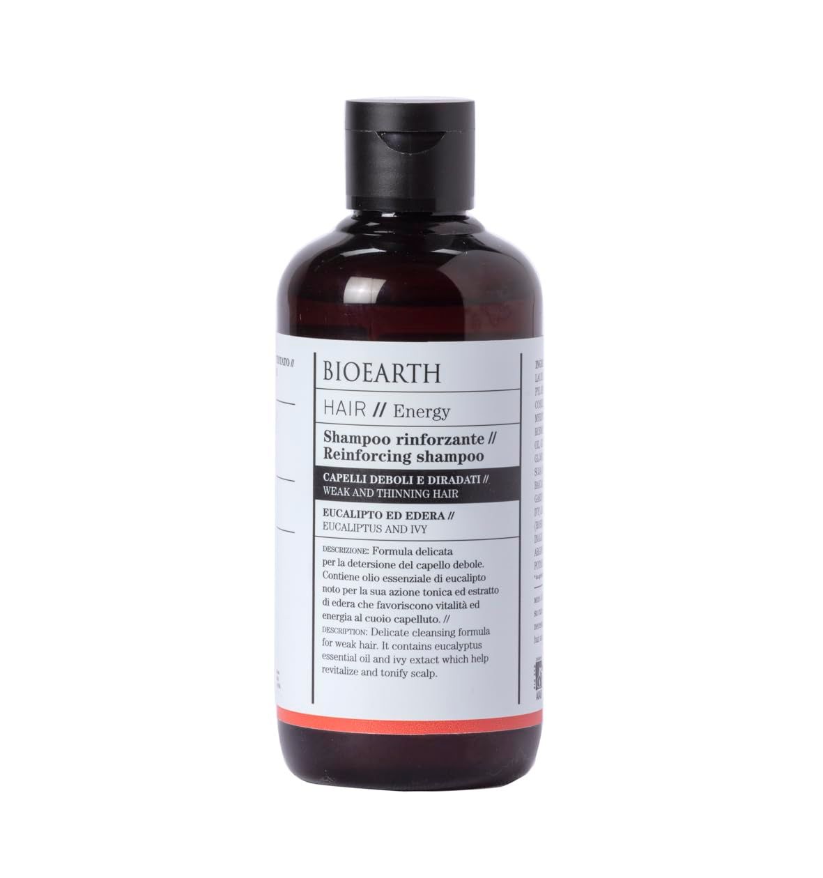 BIOEARTH Hair, Reinforcing shampoo for weak, thinning, atonic and flabby hair, with reinforcing effect, Made in Italy, Vegan, AIAB Certified - 250ml Pack