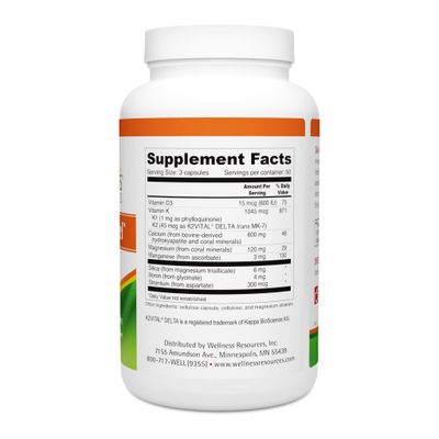 Wellness Resources Daily Bone Xcel - Bone Support and Calcium Supplement with MCHCMCHA Calcium, Magnesium, Vitamin D3 and K2 150 Capsules, Sugar-Free, Non-GMO, Gluten-Free, Dairy-Free