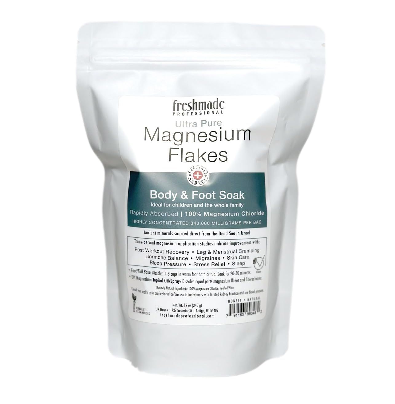Ultra Pure Magnesium Bath Flakes - Superior to Epsom Salt for Bathing - Enhanced Absorption for Relaxation, Wellness, and Muscle Relief - Ideal for Recovery