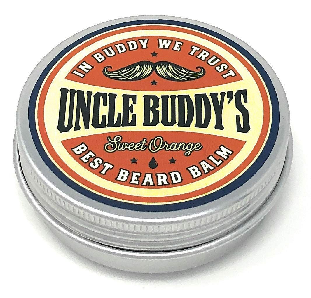 Uncle Buddy&#39;s Best Sweet Orange Beard Balm Leave-In Conditioner for Control and Style, Promotes Beard Growth and Health, 2 oz